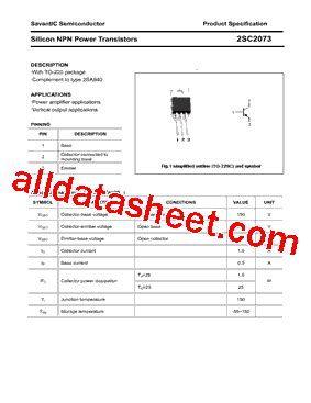2SC2073 Datasheet(PDF) - Savantic, Inc.