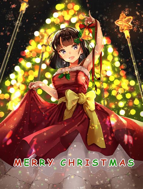 Anime Christmas Girl With Brown Hair