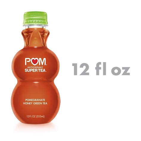 Pom Antioxidant Super Tea Pomegranate Honey Refreshing Green Tea 12 Fl Oz Bottles 6 Pack