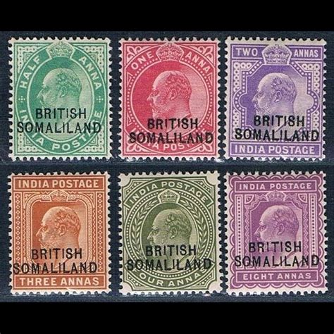 postage stamp set Mi.14-19* from British Somaliland (Protectorate) in ...