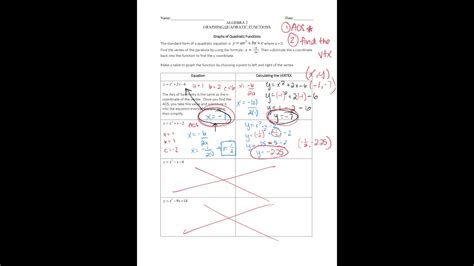 Graphing Quadratics In Standard Form Worksheet Kuta - Quadraticworksheet.com