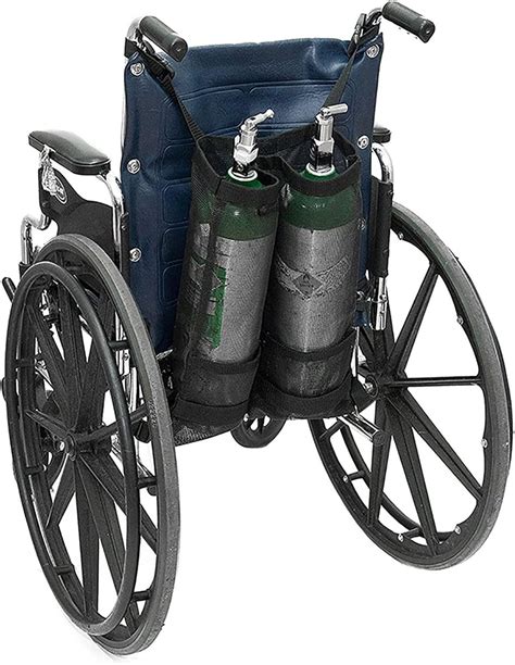 Double Oxygen Cylinder Bags Mesh Wheelchair Back Hanging Bag Medical