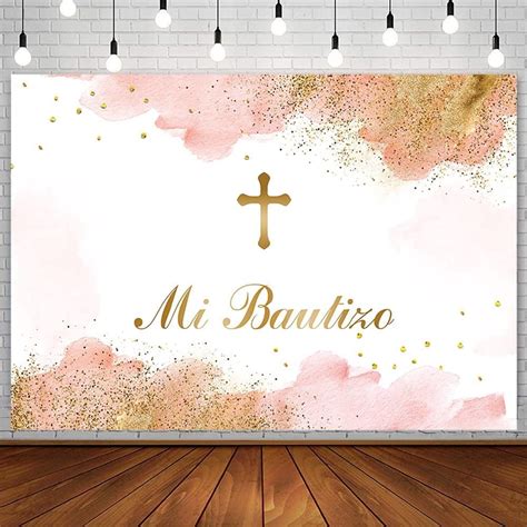 PTMM 5x8ft Mi Bautizo Backdrop Mexican Baptism Party Decorations God