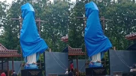 Duduk Perkara Patung Bunda Maria Ditutup Terpal Beda Penjelasan