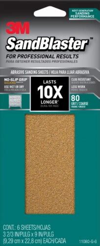 M Sandblaster Grit Sanding Sheets Pack X Inch Frys