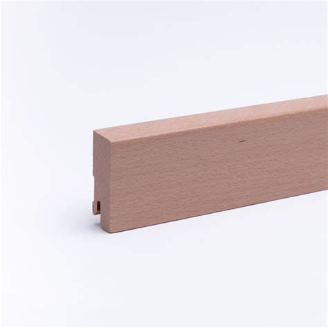 Plinthe en bois véritable avec à bord biseauté 60 mm hêtre laqué Bord