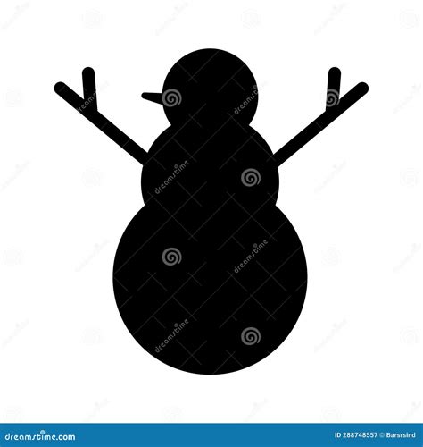 Joyful Christmas Snowman Silhouette Icon Stock Illustration ...
