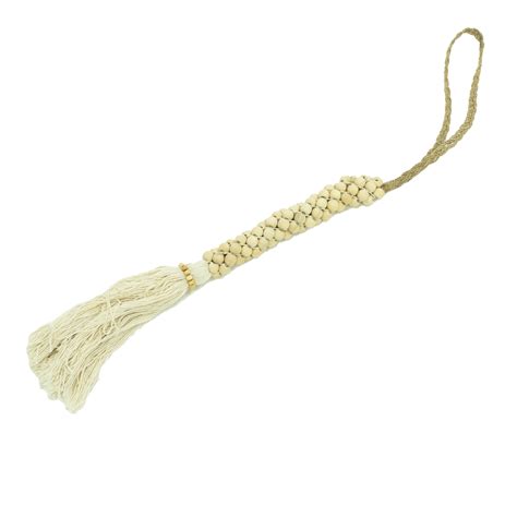 Hanging Cream Beaded Tassel