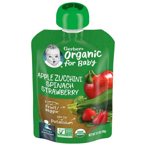 Save on Gerber Stage 2 Baby Food Apple Zucchini, Spinach & Strawberry ...