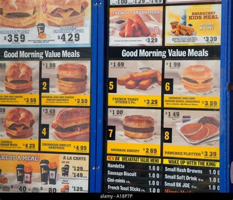 Burger King Breakfast Menu Prices