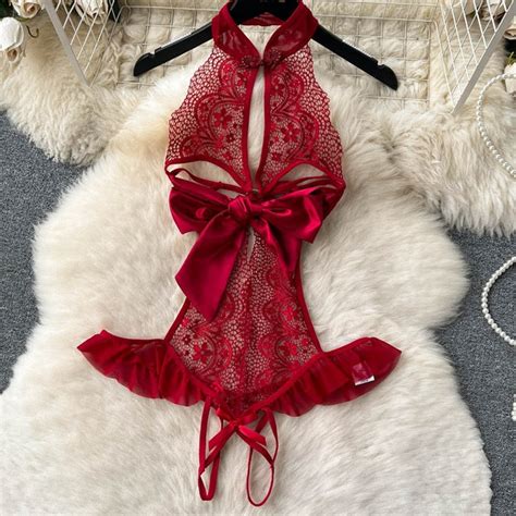 Jual Lingerie Sexy Hollow Out Jumpsuit Hot Open Crotch Bodysuit Playful Cosplay A570 Shopee