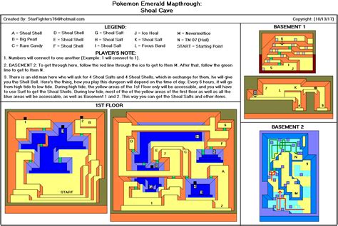 Pokémon Emerald Shoal Cave Map StarFighters76 Neoseeker