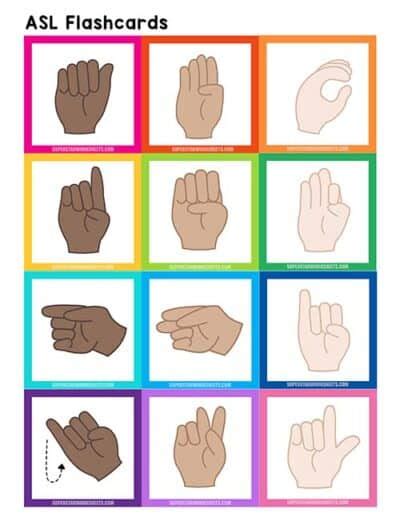 Asl Flashcards Superstar Worksheets