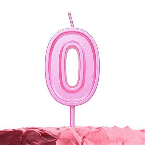 GET FRESH Number 0 Birthday Candle Pink Number Zero Candle On Stick