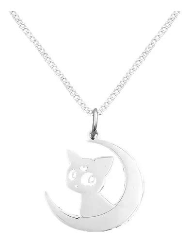 Dije Y Cadena Gato Luna Sailor Moon Plata Env O Gratis Cuotas Sin