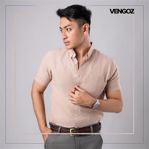 Jual Vengoz Kemeja Oxford Pria Lengan Pendek Premium Slim Fit Super