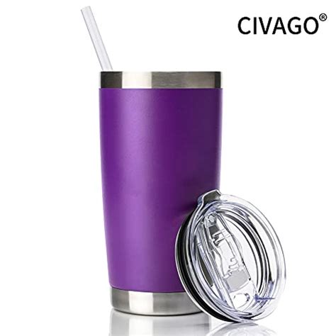 CIVAGO 20oz Tumbler With Lid And Straw Stainless Steel Vacuum