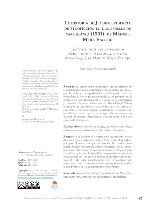 PDF La historia de Je una evidencia de etnoficción en Los abuelos de