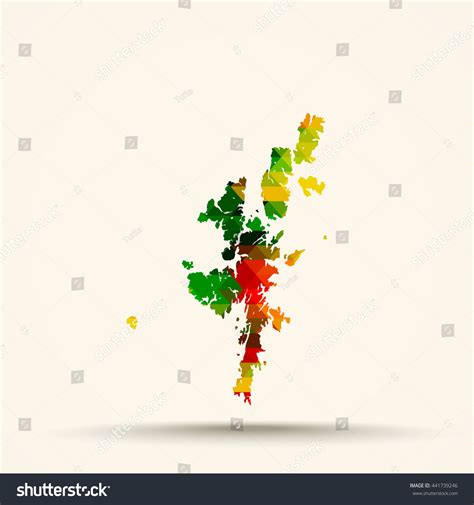 Abstract Geometric Map Shetland Islands Background Stock Illustration