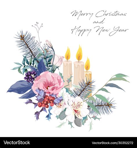 Christmas bouquets arranged Royalty Free Vector Image