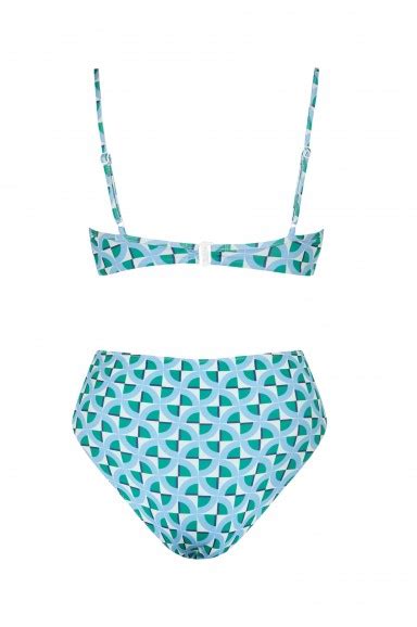 Bikini Balconette Calma High Verde Y Azul Robin Collection Robin Collection
