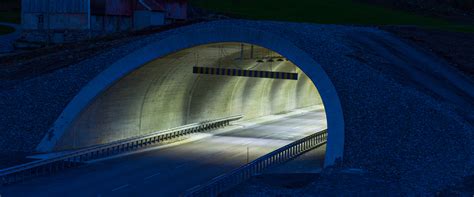 Projet d éclairage LED du tunnel Strand en Norvège AEC Illuminazione