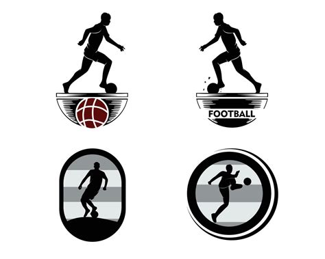 Football player logo silhouette collection set 23501331 Vector Art at ...