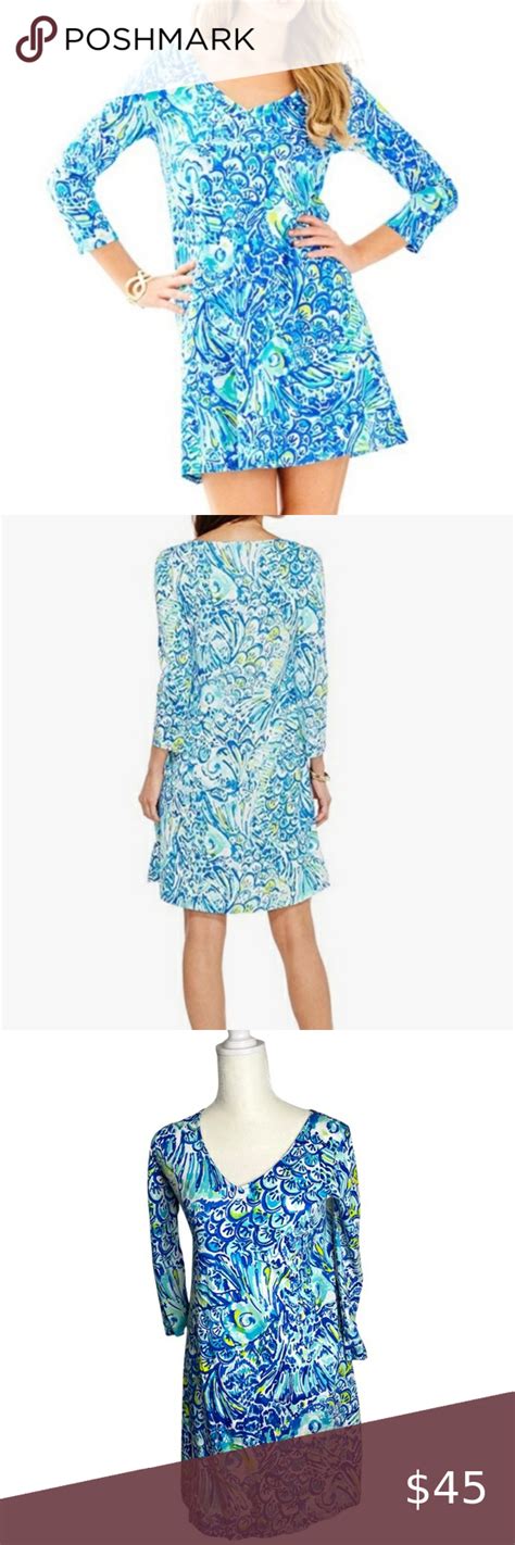 Lilly Pulitzer Erin Dress In Blue Crush After Party Easy Fit Dress