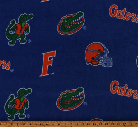 Fleece University Of Florida Gators Blue College Fleece Fabric Print By