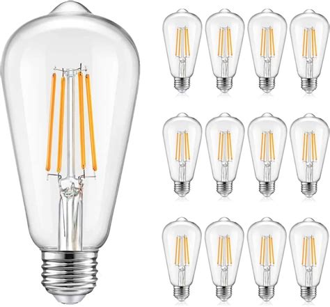 Yfxrlight Dimmable Led Edison Bulb A W Vintage Filament Light Bulb