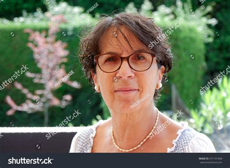 Portrait Middleaged Brunette Woman Stock Photo Edit Now