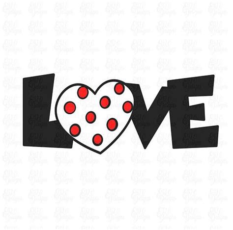 Love With Polka Dot Heart Svg Dxf Digital File Valentines Svg Etsy Polka Dots