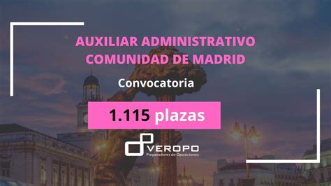 Convocatoria de 1.115 plazas de Auxiliar Administrativo en Madrid 