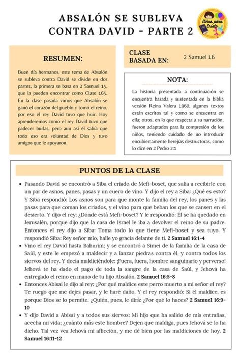 CLASE 166 PARTE 2 ABSALÓN SE SUBLEVA CONTRA DAVID Lecciones