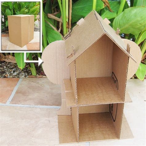 Sale Cardboard Dollhouse Pdf Pattern Recycle Cardboard Boxes Diy Toy