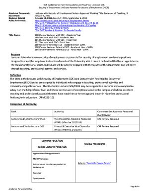 Fillable Online Academicpersonnel Ucr UCR Guidelines For Full Time