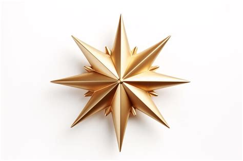 Premium AI Image Golden Christmas Star Isolated On White Background