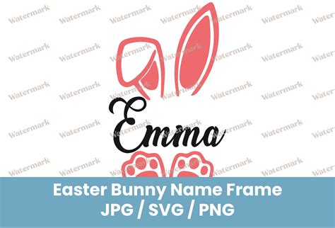 Easter Bunny Name Frame Svg Graphic By Delia Da Costa Creative Fabrica