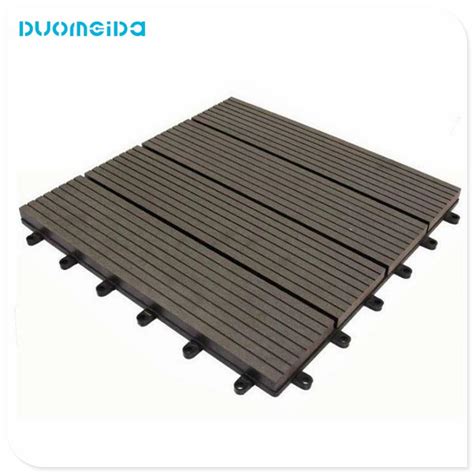 Interlocking DIY Grooved Waterproof Easy Install WPC Decking Tiles