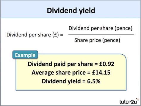 Dividend Yield | Reference Library | Business | tutor2u