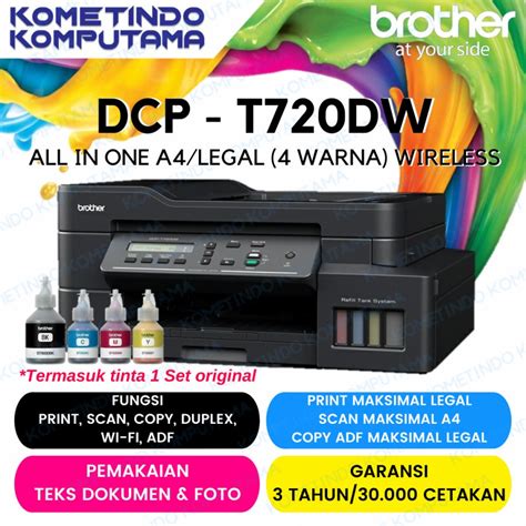 Jual Brother Printer Ink Tank Dcp T720dw Print Scan Copy Duplex Adf Wi