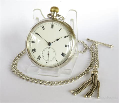 Antiques Atlas Antique 1909 Silver Omega Pocket Watch And Chain