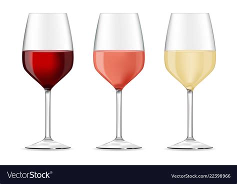 Glass Of Red Rose And White Wine Royalty Free Vector Image