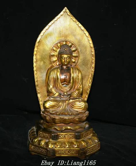 14 5 TIBET BRONZE Gilt Sit Shakyamuni Sakyamuni Amitabha Buddha