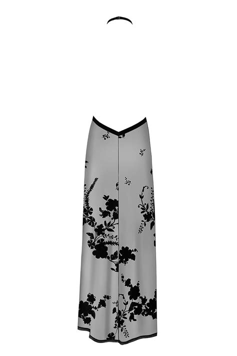 Robe longue dos nu Divinity F tulle floqué Ma lingerie Mon prêt à porter mes tenues