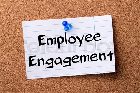 Employee Engagement Teared Note Paper Pinned On Bulletin Board