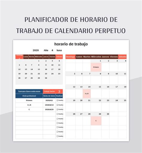 Plantilla De Formato Excel Planificador De Horario De Trabajo De