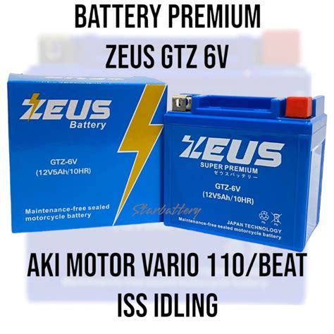 Jual Aki Motor Honda Vario 125 Vario 150 GTZ6V ZEUS Premium Aki Kering