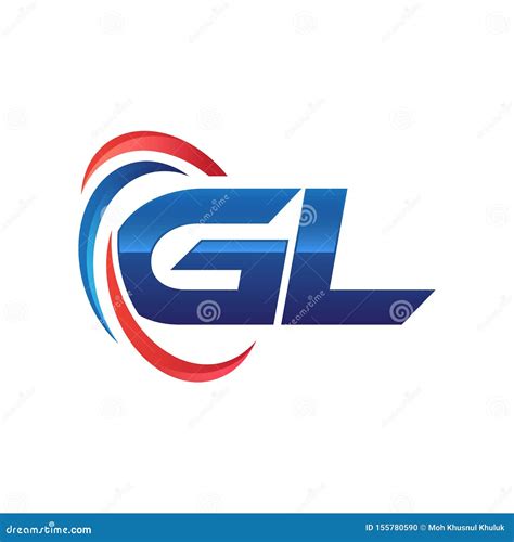 Logotipo Swoosh De La Letra Inicial Gl Rojo Y Azul Ilustraci N Del