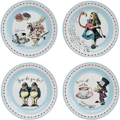 24 Assiettes Jetables Alice Au Pays Des Merveilles Vaisselle Jetable